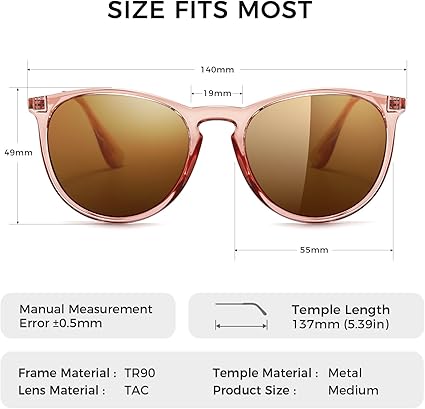 Premium Vintage Round Sunglasses for Women Men Classic Retro Trendy Style
