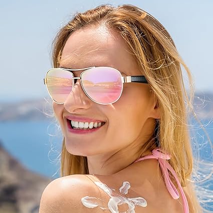 Acetate Metal Sunglasses for Women Polarized UV Protection Trendy Fashion Style