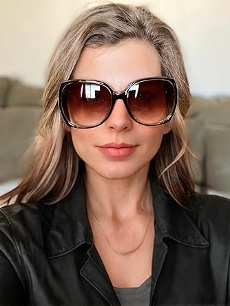 Women's Oversized Square Jackie O Cat Eye Hybrid Butterfly Fashion Sunglasses - Exquisite Packaging