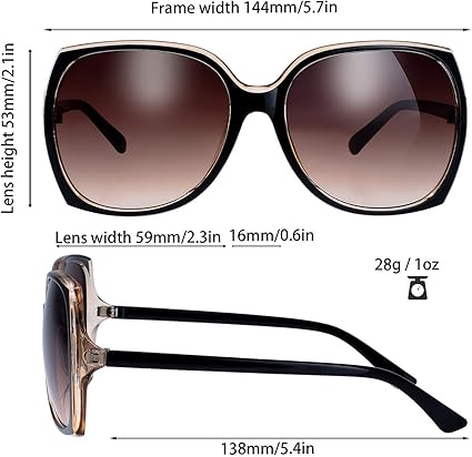 Women's Oversized Square Jackie O Cat Eye Hybrid Butterfly Fashion Sunglasses - Exquisite Packaging