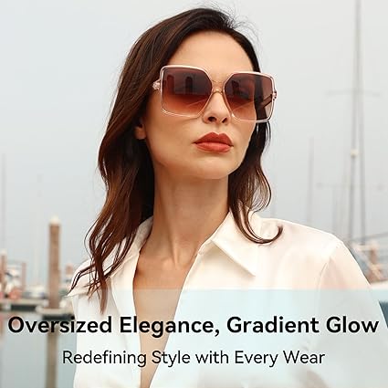 Oversized Square Sunglasses for Women Big Large Wide Fashion Shades for Men UV Protection Unisex