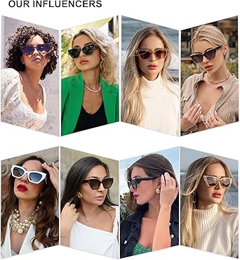 Square Cat Eye Polarized Sunglasses for Women Retro Classic Vintage Trendy Cateye Shades Sunnies Gafas