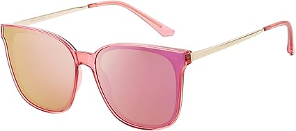 Oversized Polarized Sunglasses Womens Trendy Mirrored Shades Retro